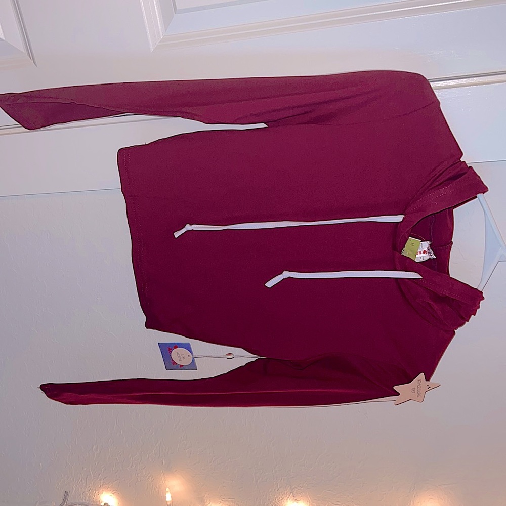 Burgundy long sleeve athletic top